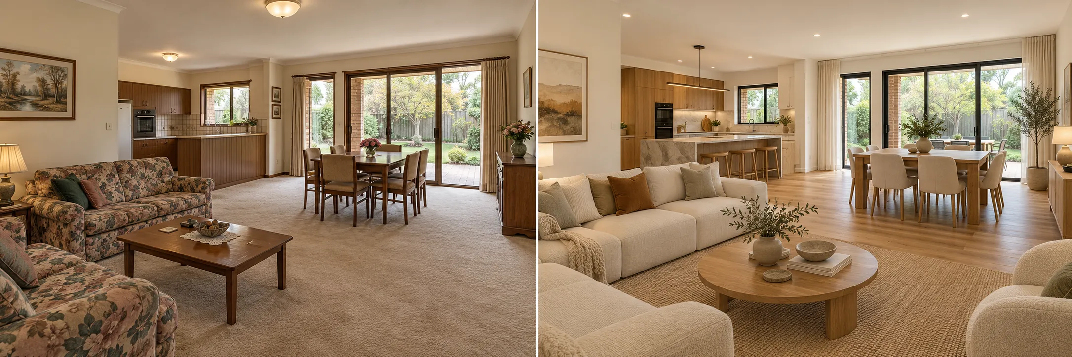 Connected living before — illustrative concept